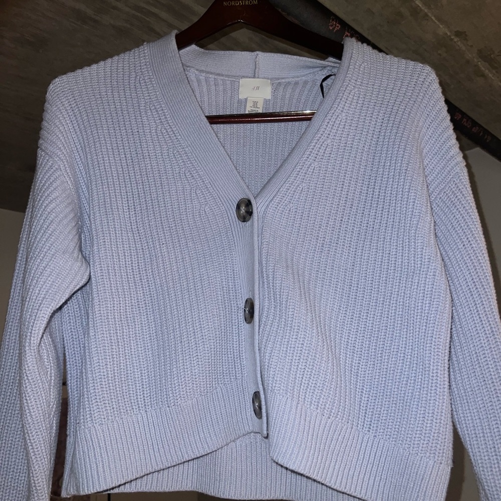 H&M Knit Ribbed Cardigan, Blue